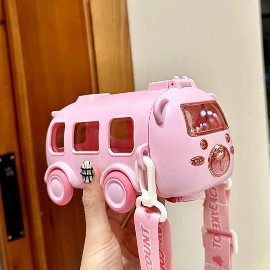Bus Water Bottle With Straw