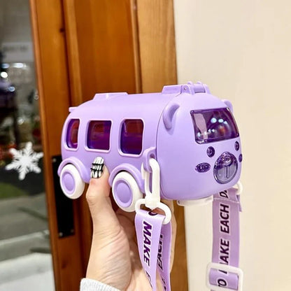 Bus Water Bottle With Straw